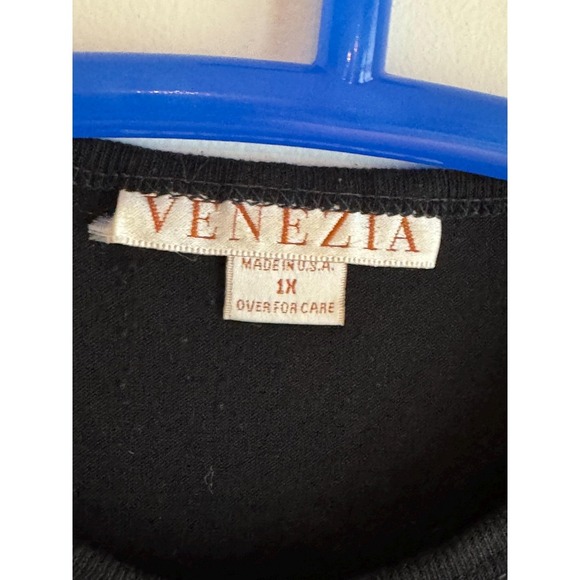 Black & Gold Vintage Celestial Tee - 1X - Venezia Embroidered Beaded Embellished - Picture 4 of 7